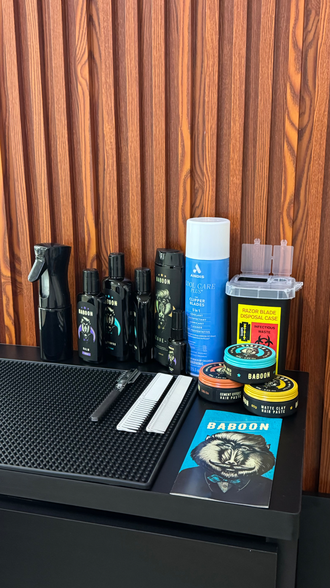 Produtos profissionais utilizados no estúdio